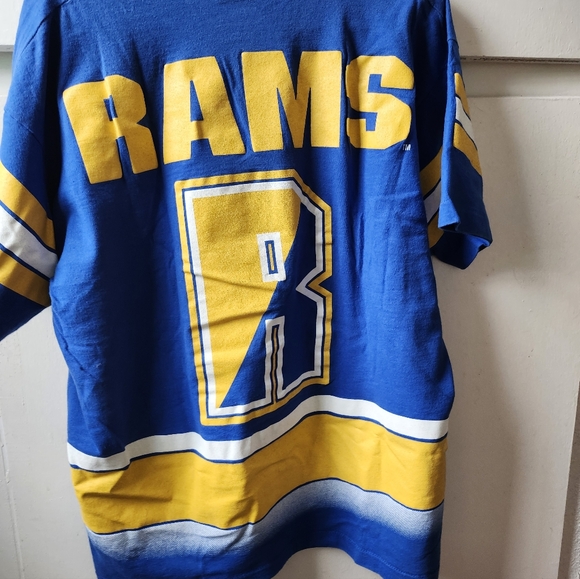 1985 NFL LA RAMS Vintage Bold Gold Royal Tshirt By SALEM - Picture 9 of 11